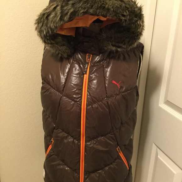 Women"s Puma Brown Zip Up Vest Jacket Size L NWT - Picture 5 of 6
